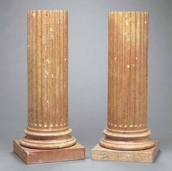 Appraisal: A Pair of Sienna Marble Pedestals in the form of