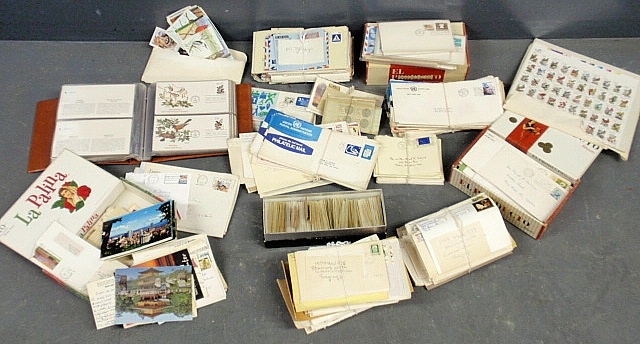 Appraisal: - Large box lot of stamps cancelled envelopes first day