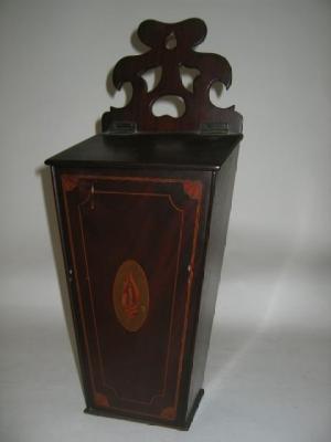 Appraisal: A GEORGE III MAHOGANY CANDLE BOX c of square tapering