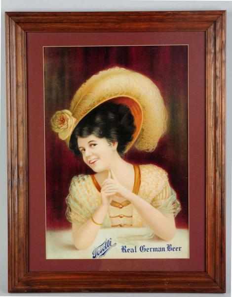 Appraisal: Tosetti Real German Beer Lithograph Some overall wrinkling crease marks