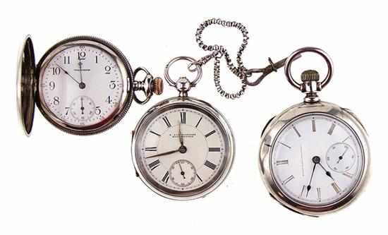 Appraisal: Collection of silver pocket watches English sterling key-wind A Livingston