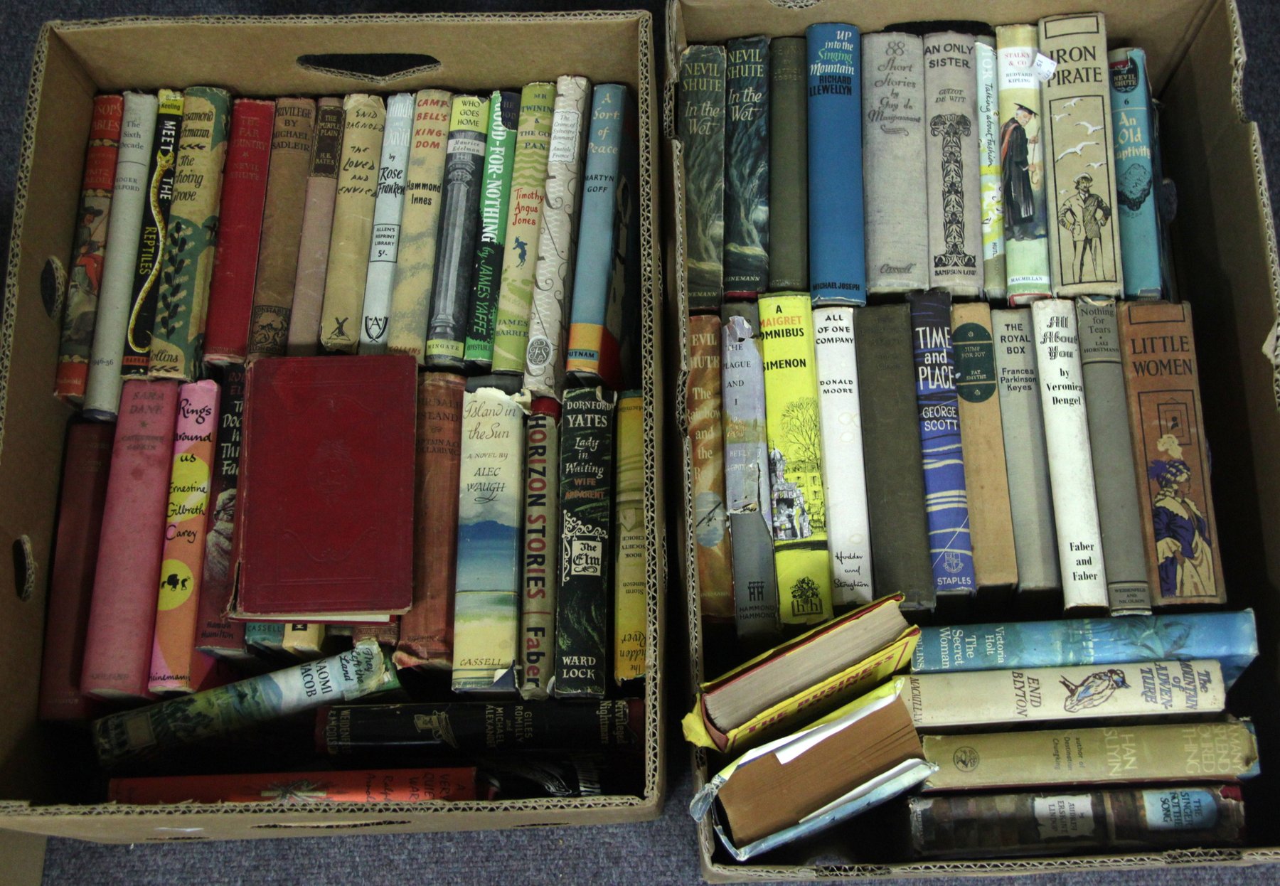 Appraisal: Two boxes of books mainly novels in dust jackets