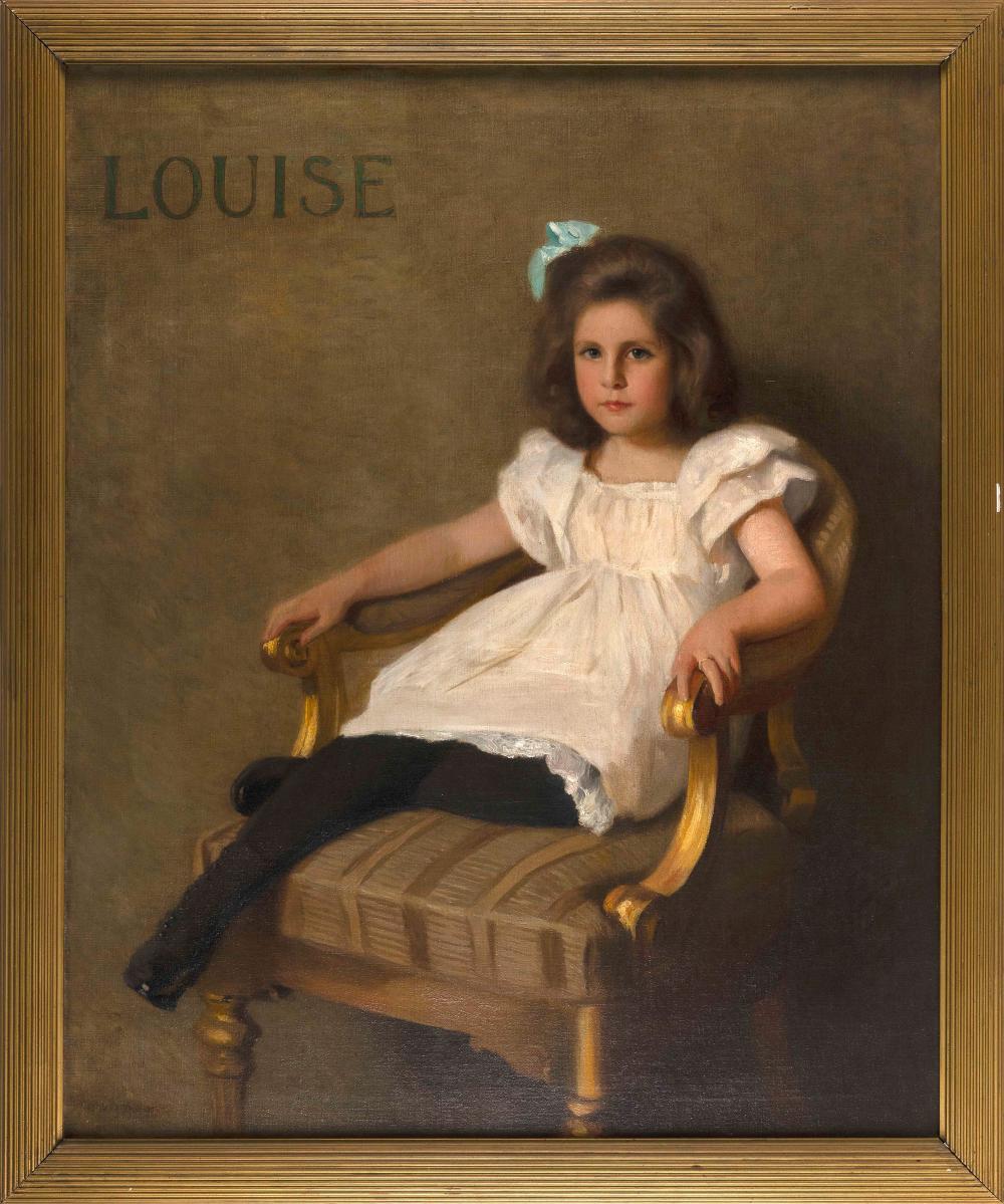 Appraisal: WILLIAM JOHN WHITTEMORE NEW YORK - PORTRAIT OF LOUISE SEATED