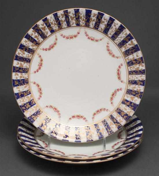 Appraisal: Three English transfer decorated china plates in the ''Versailles'' pattern