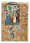 Appraisal: MANUSCRIPT LEAF Vellum leaf from Latin Book of Hours with