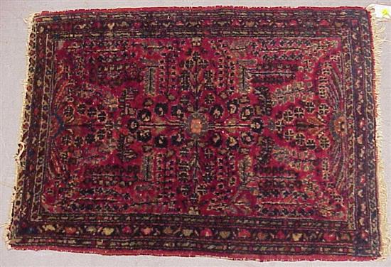 Appraisal: Persian Sarouk mat red and blue