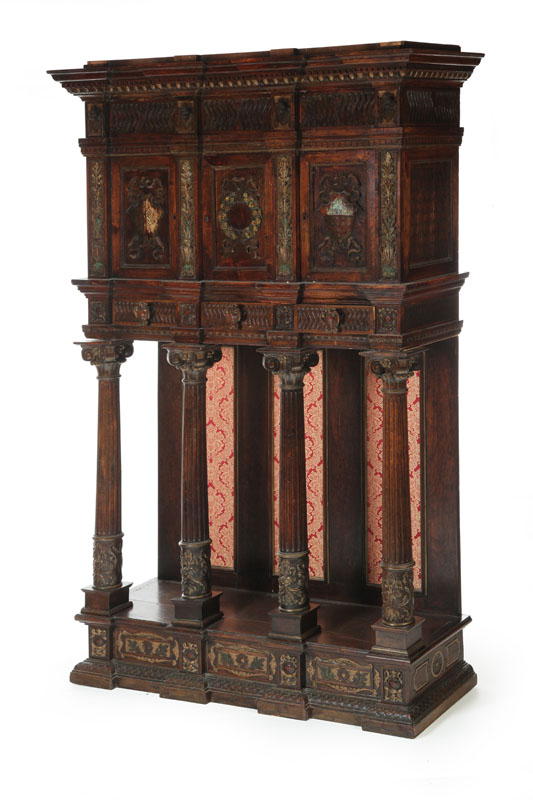 Appraisal: DIMINUTIVE RENAISSANCE REVIVAL COURT CUPBOARD Italy mid th century walnut