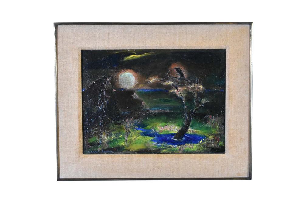 Appraisal: DARREL AUSTIN AMERICAN - PAINTINGRaven in the Moonlight Signed lower