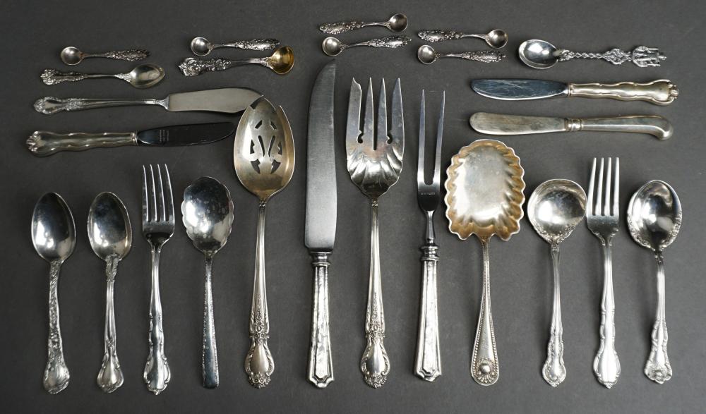 Appraisal: GROUP OF STERLING SILVER INCLUDING SERVING PIECES AND SALT SPOONS