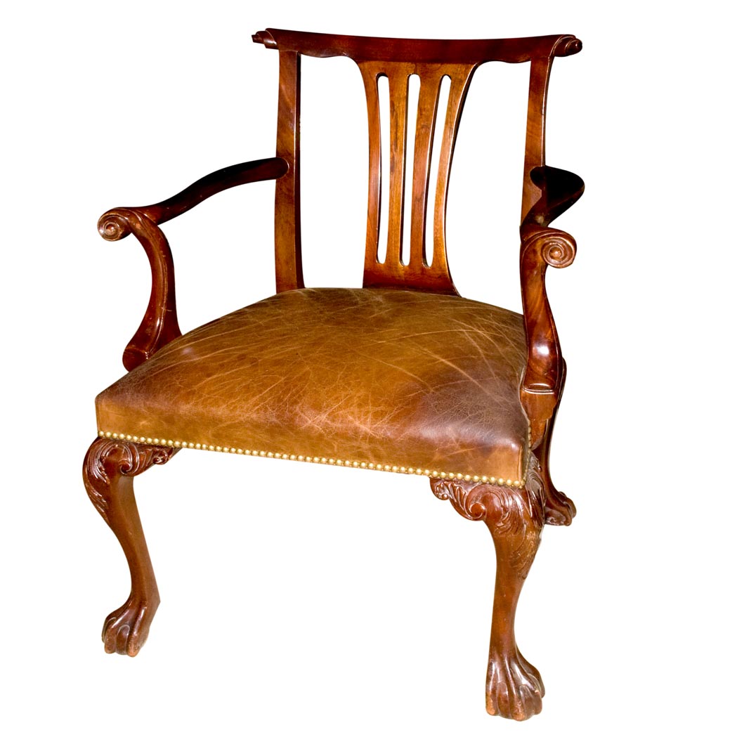 Appraisal: George III Style Mahogany Armchair