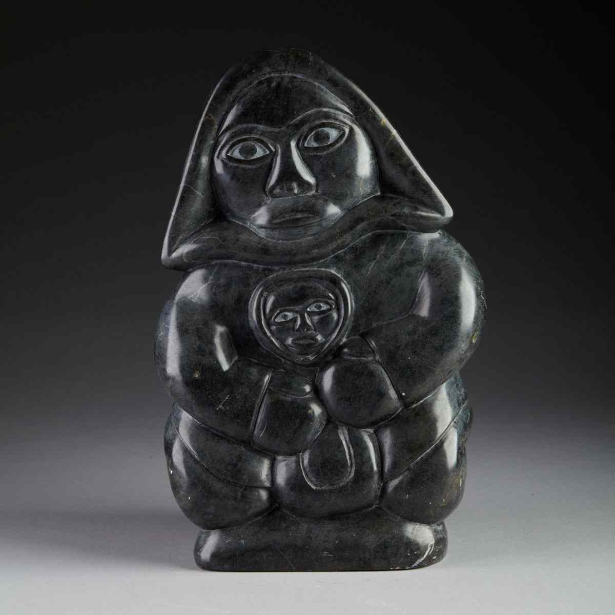 Appraisal: ABRAHAM POV - E - Inukjuak MOTHER AND CHILD signed