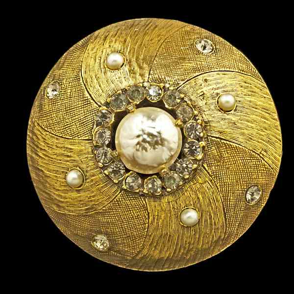 Appraisal: Hattie Carnegie Costume Brooch Signed Hattie Carnegie brooch large circular