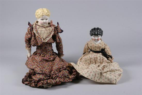 Appraisal: TWO CHINA HEAD DOLLS th century