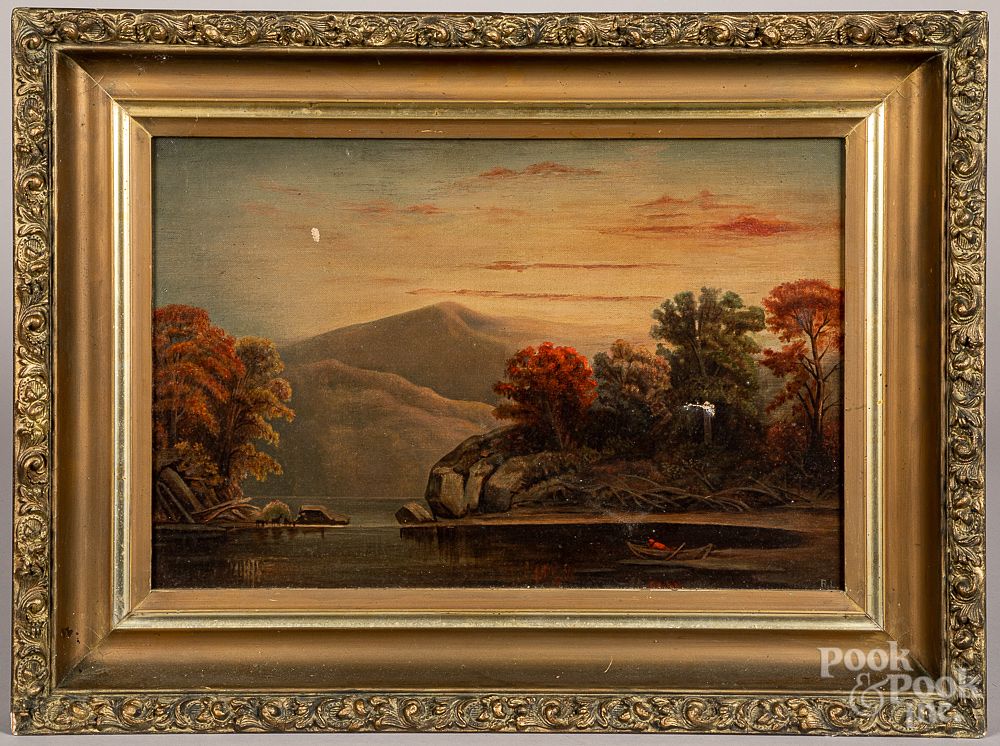 Appraisal: American oil on canvas landscape th c American oil on