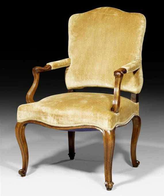 Appraisal: LARGE FAUTEUIL A LA REINE Louis XV probably northern Italy