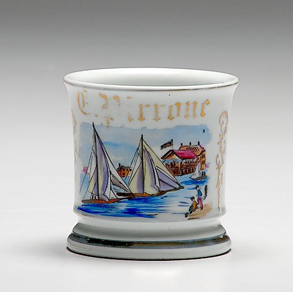 Appraisal: REPRODUCTION OF SAILOR'S OCCUPATIONAL SHAVING MUG porcelain with polychrome painted