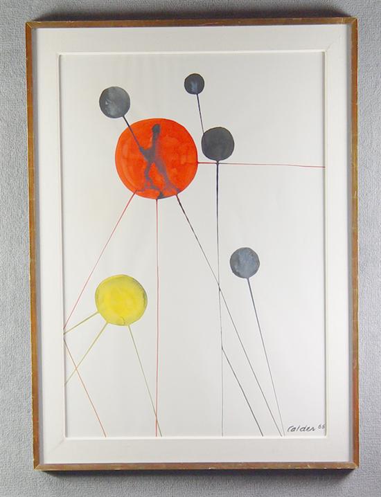 Appraisal: Alexander Calder - Encore de Soleil sur Evelasse Gouache on