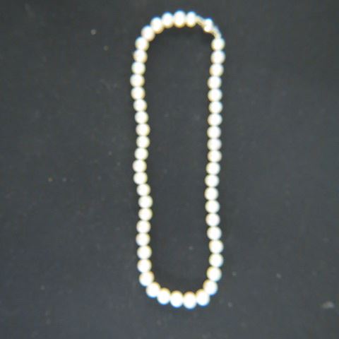 Appraisal: Pearl Necklace pearls approx mm sterling silver clasp long