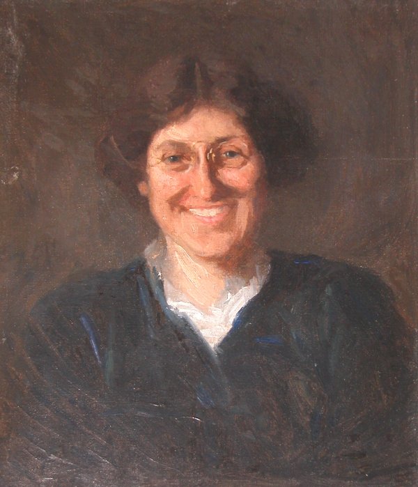 Appraisal: Smiling Girl in Black A portrait of Bertha Mensch Artist