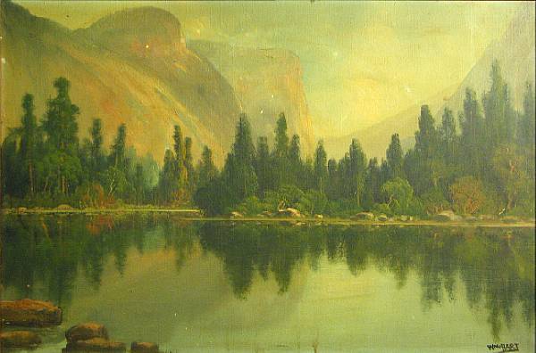 Appraisal: American School Mirror Lake Yosemite California inscribed 'Wm Hart' lower