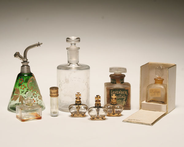 Appraisal: Lot of nine antique and vintage glass perfume scent bottles