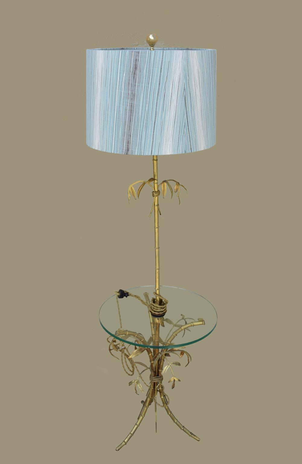 Appraisal: LOT A - HOLLYWOOD REGENCY GILT METAL AND GLASS LAMP