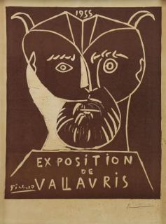 Appraisal: PICASSO Pablo Exposition de Vallauris Linocut Poster Pencil signed lower