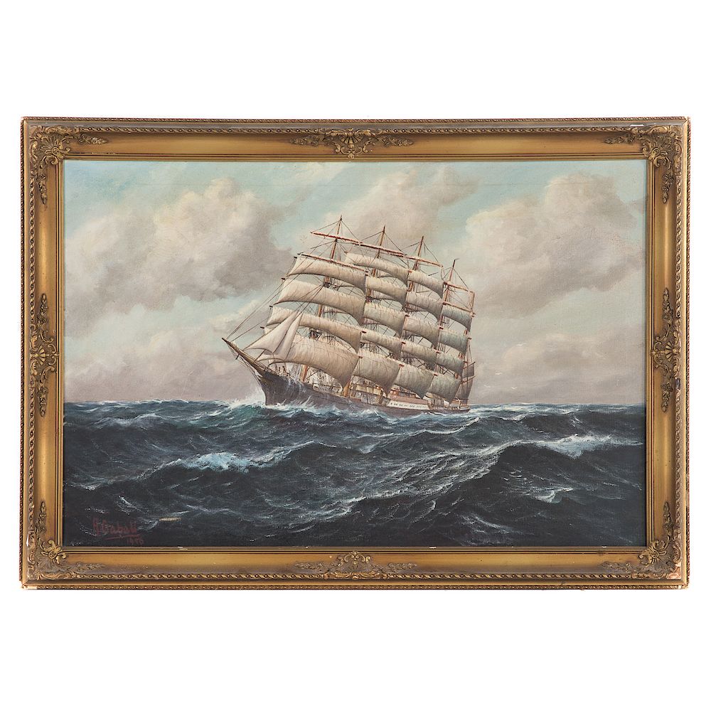 Appraisal: Alfred Gabali Ship Portrait of the Potosi oil German American