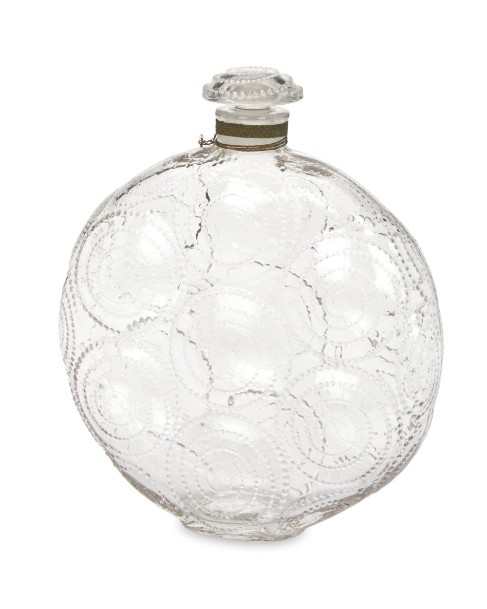 Appraisal: A Lalique for Forvil Relief glass parfume bottle Circa Signed