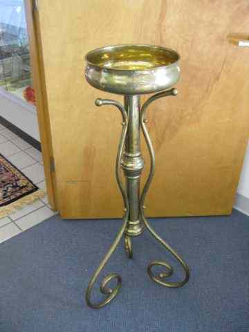 Appraisal: Brass Plant Stand tri-footed '' tall