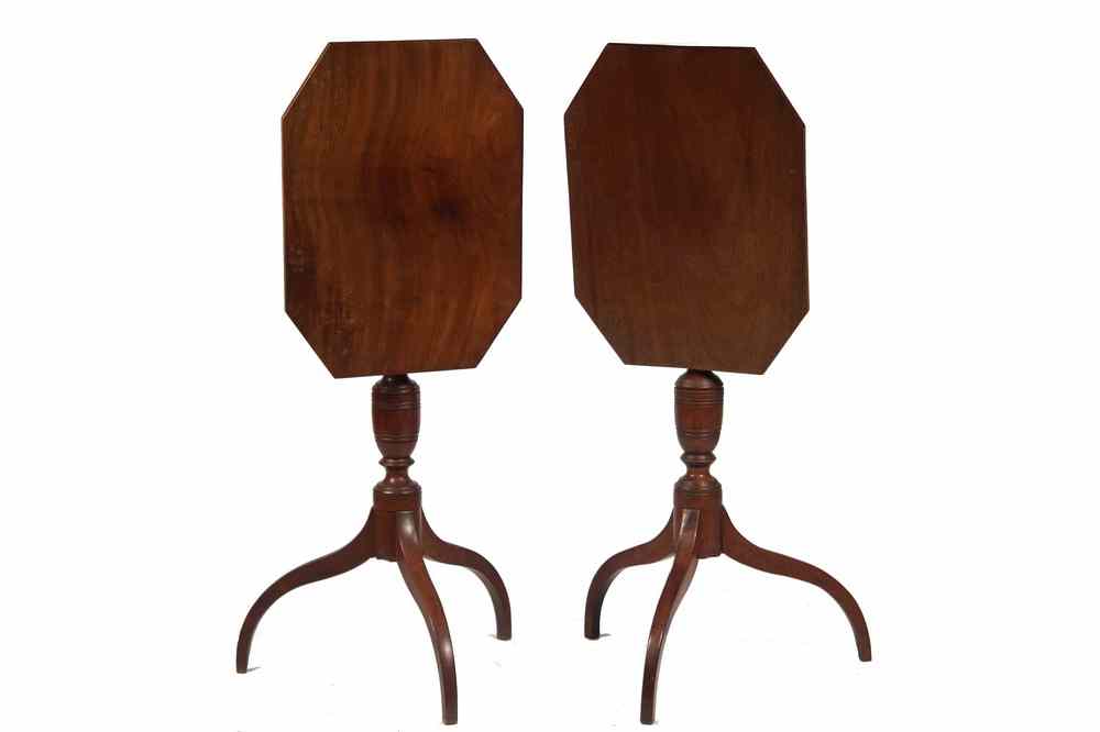 Appraisal: PAIR OF CANDLESTANDS ONE OLD ONE NEW - Pair of