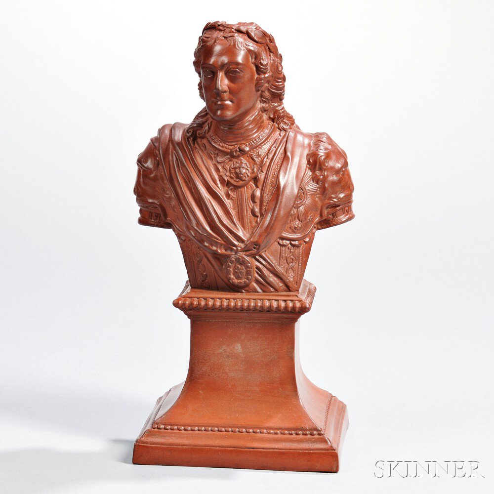 Appraisal: Rosso Antico Bust of George II England non-period and non-factory