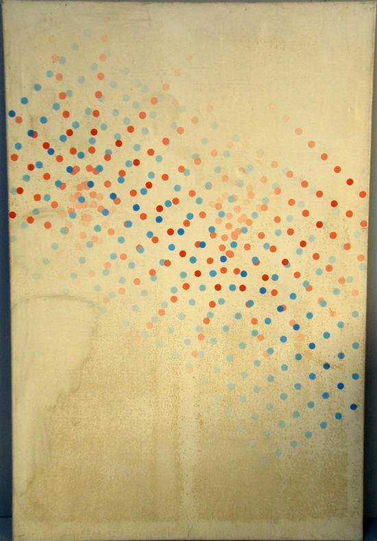 Appraisal: Peter Schmidt - German abstract composition pink and blue dots