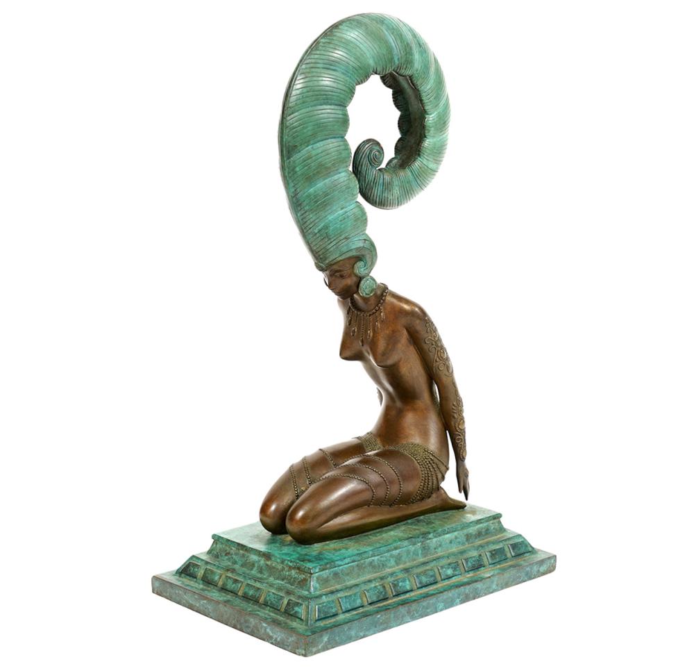 Appraisal: ERTE 'LA PLUME' BRONZE FIGURERomain de Tirtoff Russia - 'La