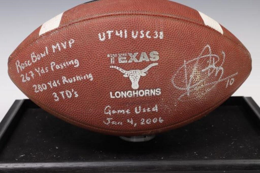 Appraisal: U OF TEXAS VINCE YOUNG SIGNED ROSE BOWL GAME BALLUniversity