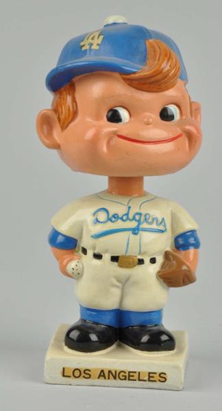 Appraisal: L A Dodgers Square White Base Bobbin Head Circa -