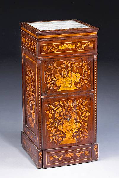 Appraisal: A Dutch Neoclassical marquetry and walnut dressing stand late th