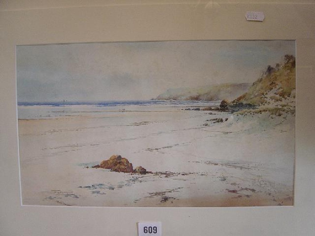 Appraisal: An early th century watercolour of a beach scene with