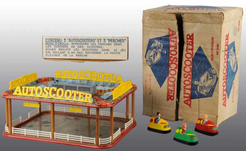 Appraisal: Rare Tin Plastic Autoscooter Battery-Op Toy Description French Working Includes