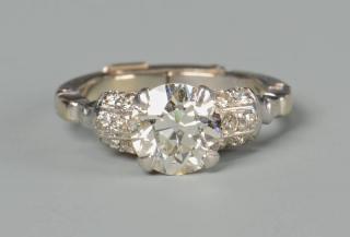 Appraisal: carat old mine cut diamond ring Diamond engagement ring with