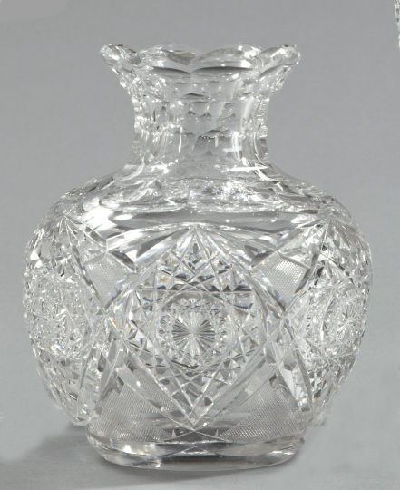 Appraisal: Opulent Egginton Brilliant-Cut Glass Pyriform Vase first quarter th century