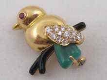 Appraisal: Cartier a French hallmarked carat gold multi gem brooch set