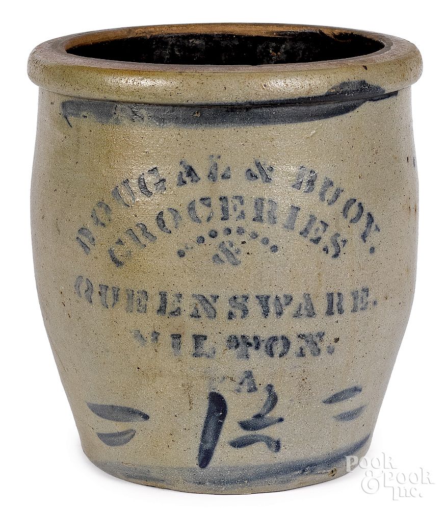 Appraisal: Western Pennsylvania stoneware merchants crock Western Pennsylvania stoneware merchants crock