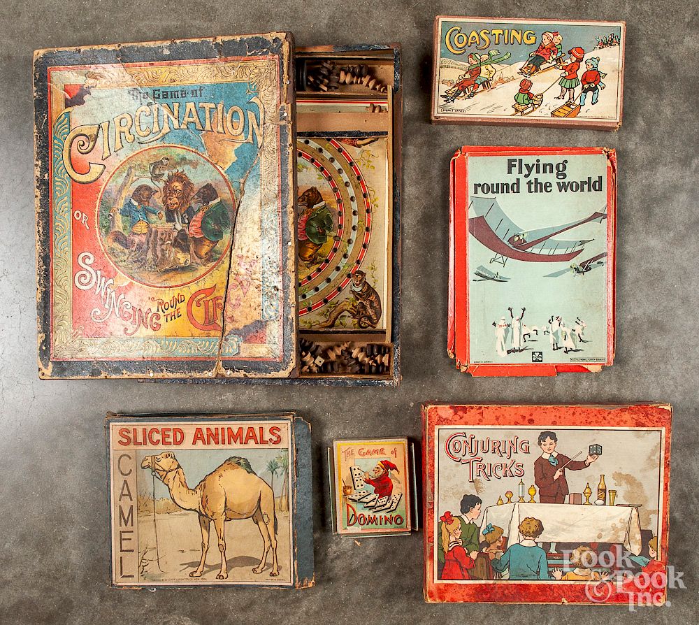 Appraisal: Group of early board games Group of early board games