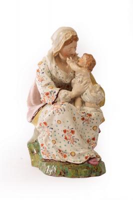 Appraisal: A large Staffordshire pearlware figure of the Madonna and child