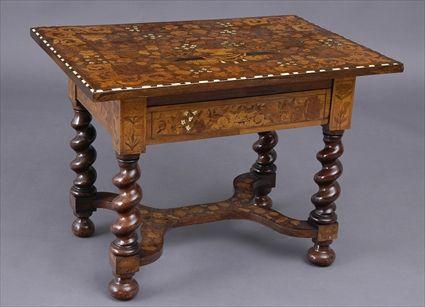 Appraisal: DUTCH BAROQUE MARQUETRY-INLAID CENTER TABLE The top with oval panel