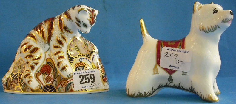 Appraisal: Royal Crown Derby Paperweights Bengal Tiger Cub and West Highland