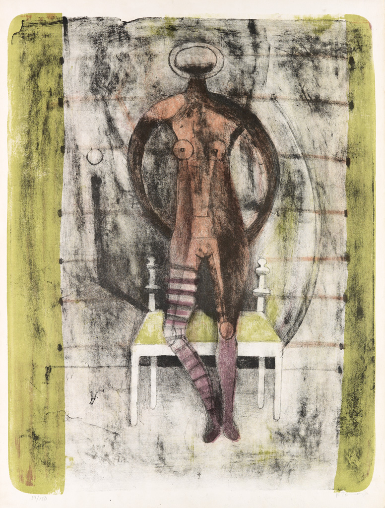 Appraisal: RUFINO TAMAYO Mujer con Medias Malva Color lithograph x mm