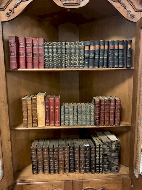 Appraisal: Large lot of leatherbound books to include twelve volumes of