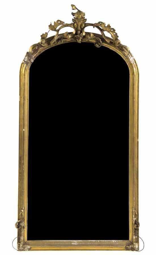 Appraisal: A Victorian Giltwood Pier Mirror having a pierce carved foliate